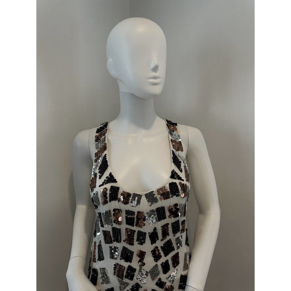 Tessora Womens Razor Back Hi Lo Multicolored Sequin Dress size XS NWT Orig $385 - Picture 2 of 16